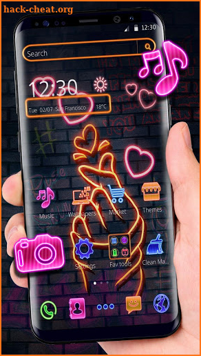 Neon finger love theme screenshot