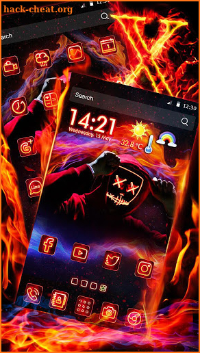 Neon, Fire, Mask Theme & Live Wallpaper screenshot