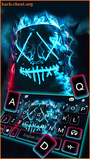 Neon Fire Purge Man Keyboard Theme screenshot