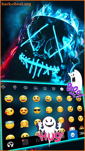 Neon Fire Purge Man Keyboard Theme screenshot