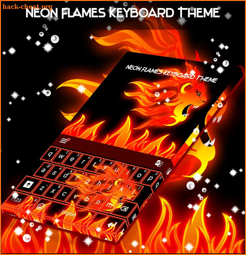 Neon Flames Keyboard Theme screenshot