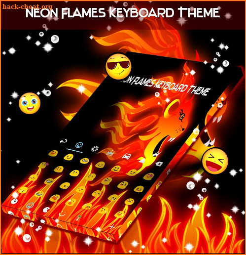 Neon Flames Keyboard Theme screenshot