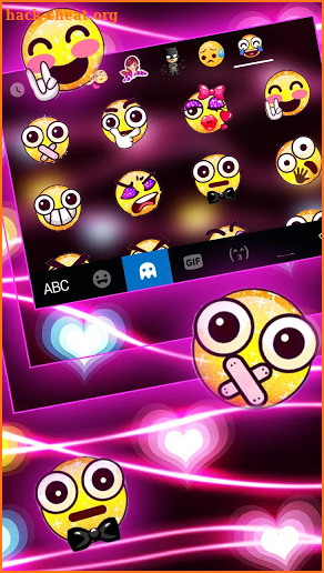 Neon Flash Hearts Keyboard Theme screenshot