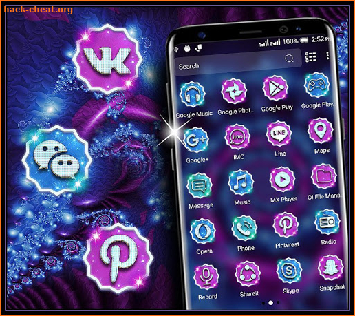Neon Flower Art Launcher Theme screenshot