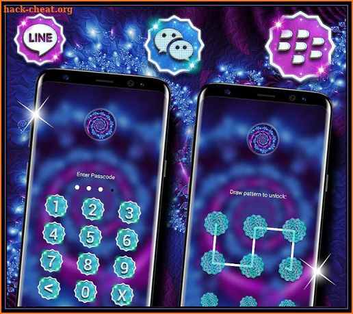 Neon Flower Art Launcher Theme screenshot