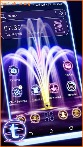 Neon Fountain Light Launcher Theme screenshot