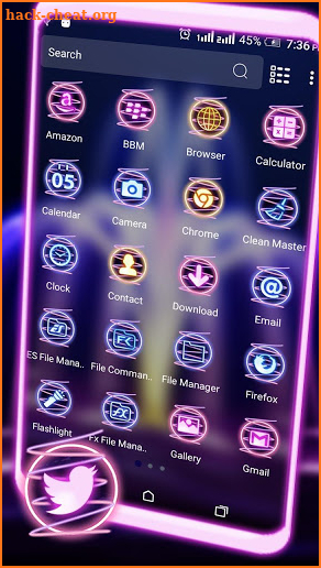 Neon Fountain Light Launcher Theme screenshot