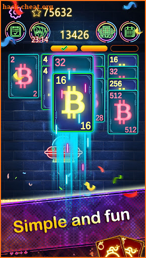 Neon Fun Card - Merge 2048 screenshot