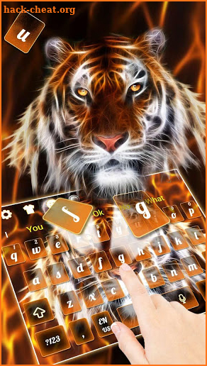 Neon Fur Tiger Keyboard Theme screenshot
