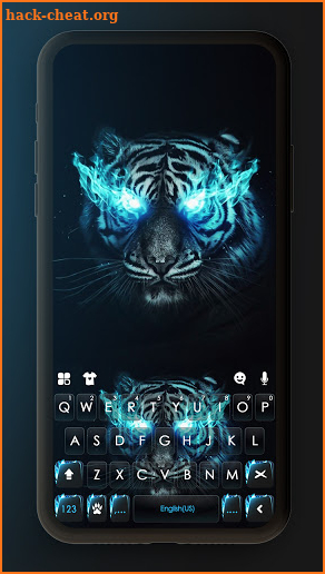 Neon Furious Tiger Keyboard Background screenshot