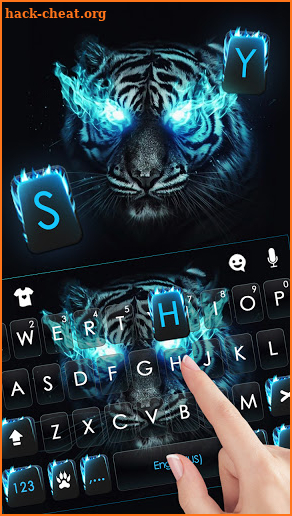 Neon Furious Tiger Keyboard Background screenshot
