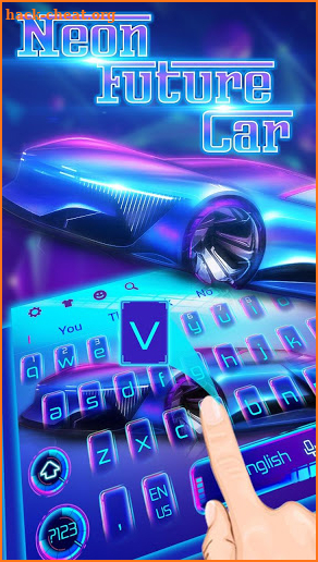 Neon Future Car Keyboard theme screenshot