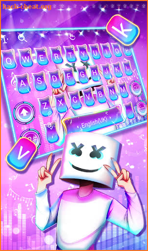 Neon Galaxy DJ Keyboard Theme screenshot