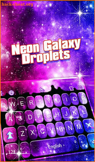 Neon Galaxy Droplets Keyboard Theme screenshot
