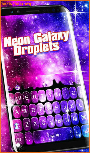 Neon Galaxy Droplets Keyboard Theme screenshot