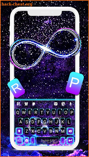 Neon Galaxy Infinity Keyboard Background screenshot