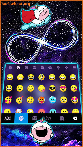 Neon Galaxy Infinity Keyboard Background screenshot