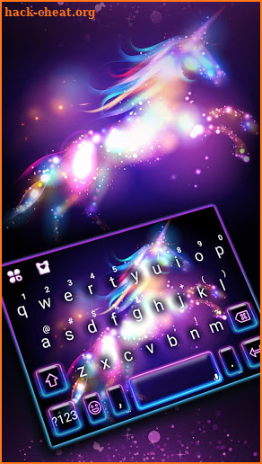 Neon Galaxy Unicorn Keyboard Theme screenshot