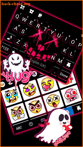 Neon Ghost Face Keyboard Background screenshot