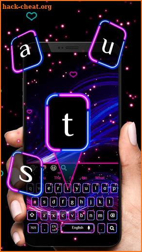 Neon Glisten Keyboard Theme screenshot