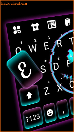 Neon Glitch Emoji Keyboard Background screenshot