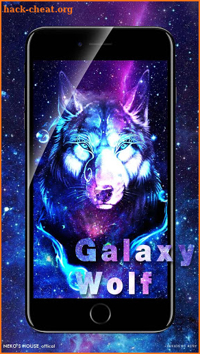 Neon Glitter Galaxy Wolf Launcher Theme screenshot