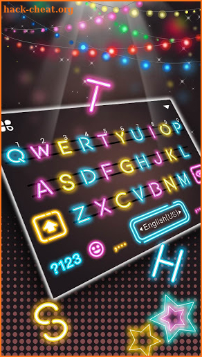Neon Glow Lights Keyboard Background screenshot