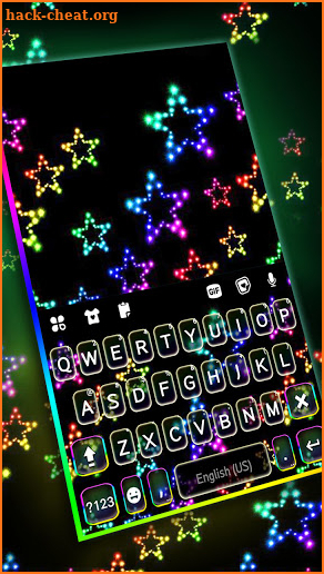 Neon Glow Stars Keyboard Background screenshot
