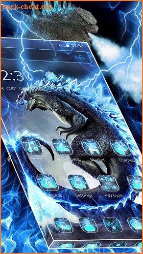 Neon Godzilla Thunder Theme screenshot