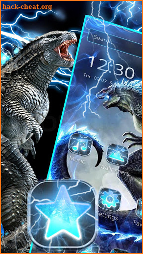 Neon Godzilla Thunder Theme screenshot
