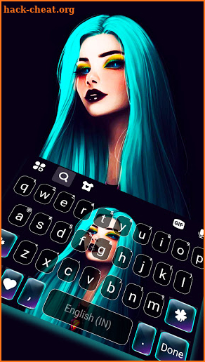 Neon Goth Girl Keyboard Background screenshot