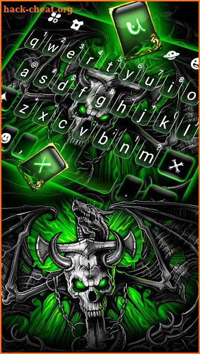 Neon Gothic Skull Keyboard Theme screenshot