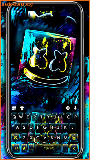 Neon Graffiti DJ Keyboard Theme screenshot