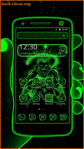 Neon green ball theme screenshot