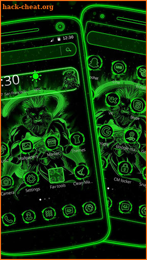 Neon green ball theme screenshot