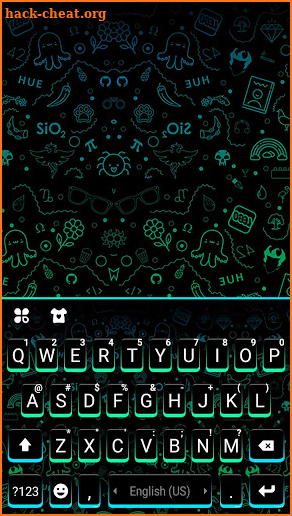 Neon Green Blue SMS Keyboard Background screenshot