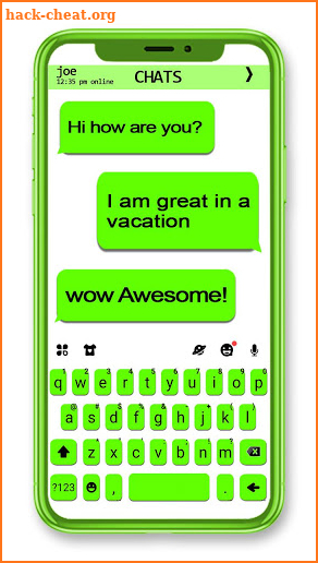 Neon Green Chat Keyboard Theme screenshot