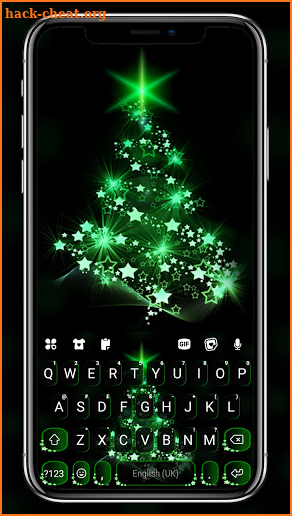 Neon Green Christmas Keyboard Background screenshot