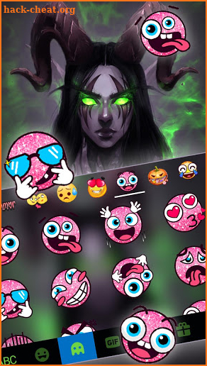 Neon Green Demon Keyboard Theme screenshot