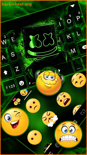 Neon Green DJ Keyboard Theme screenshot
