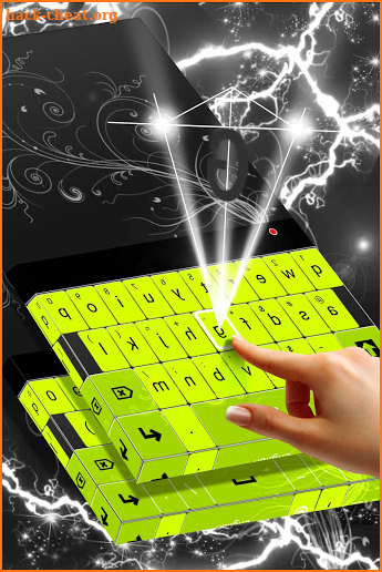 Neon Green Letters Keyboard screenshot