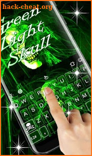 Neon Green Light Skull Keyboard Theme screenshot