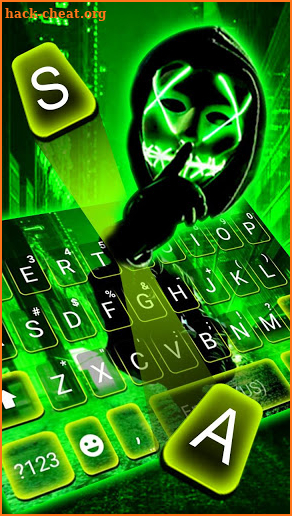 Neon Green Purge Man Keyboard Theme screenshot