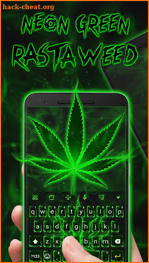 Neon Green Rasta Weed Keyboard Theme for Android screenshot