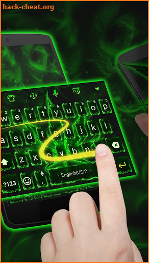 Neon Green Rasta Weed Keyboard Theme for Android screenshot