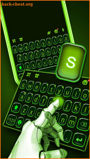 Neon Green Tech Keyboard Theme screenshot