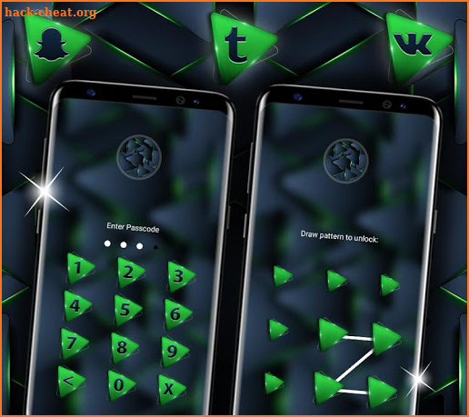 Neon Green Triangle Launcher Theme screenshot