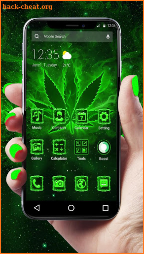 Neon Green Weed APUS Launcher Theme screenshot