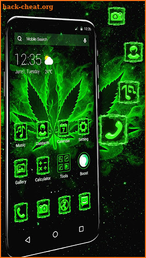 Neon Green Weed APUS Launcher Theme screenshot
