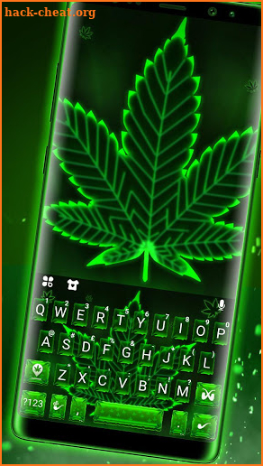 Neon Green Weed Keyboard Theme screenshot